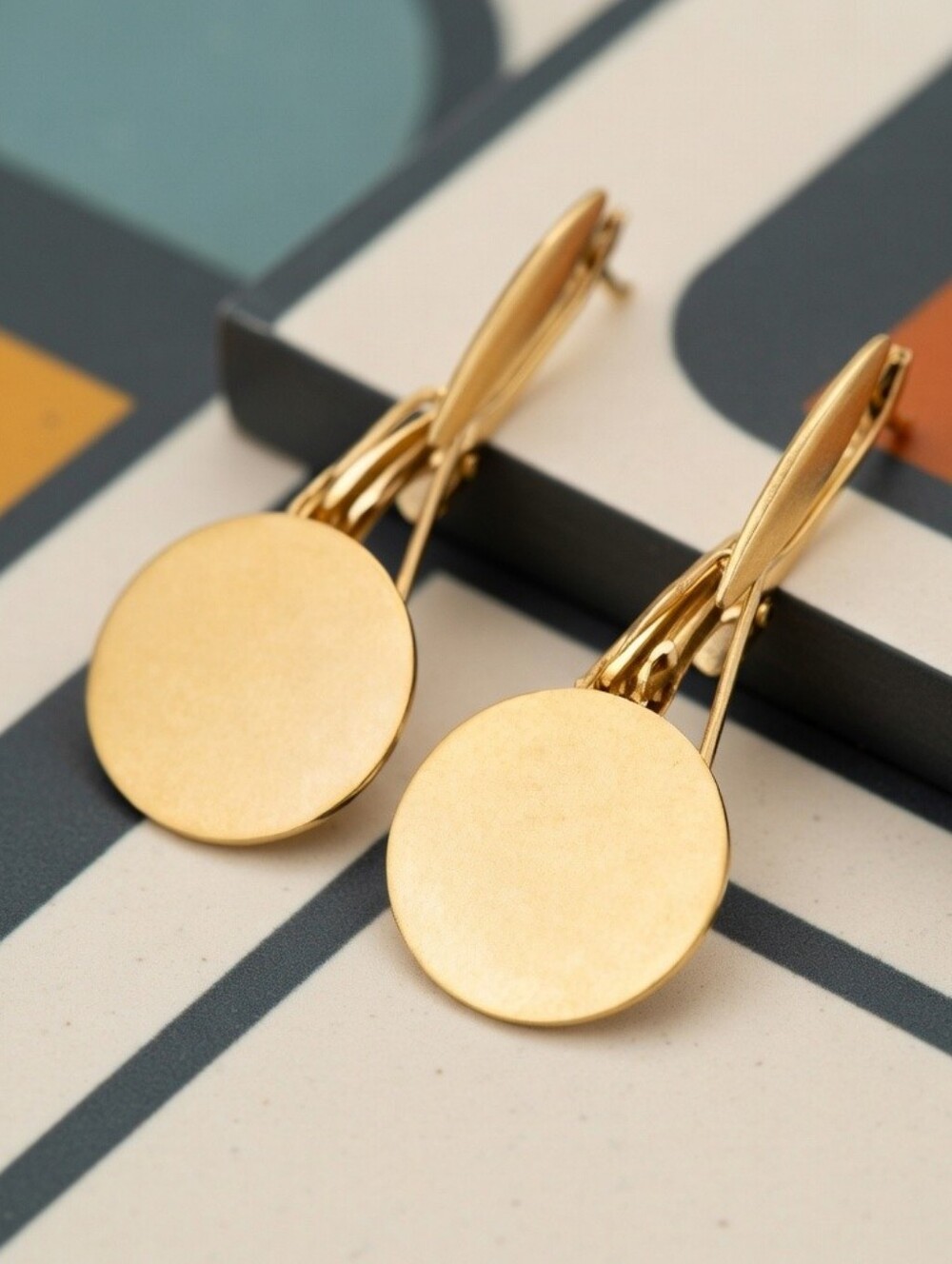 MODCLOTH MOD GOLDEN DISK EARRINGS